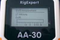 RIGEXPERT AA-30 Analizator antenowy KF przed pomiarem WFS dla CB kanał 19, pomiar jeszcze nie właczony